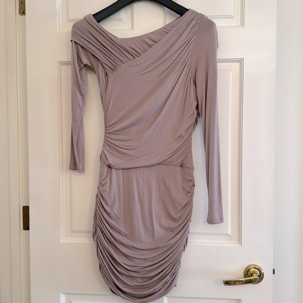 Wyatt Rouched Blush Pinkish-Nude Dress.